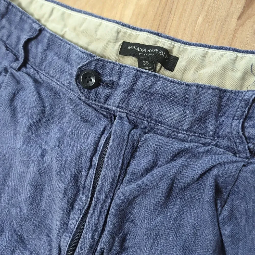 Men's Banana Republic 100% Linen Shorts‎ Size 35x9